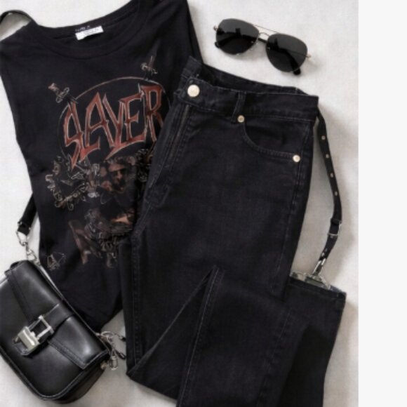 ✨ The Kooples Black Denim Skinny Pants w/ Skull Button & Zipper Details NWT ✨ - Picture 2 of 6